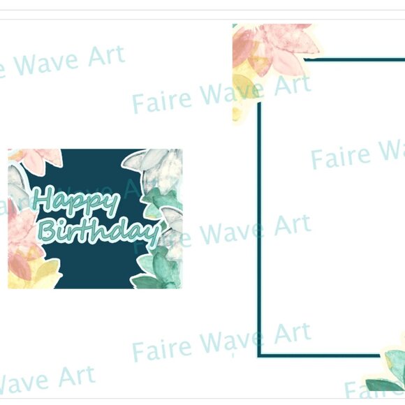 Tropical Pastel Floral Sampler of 5 Greeting Cards - Thank you, Happy Birthday - Picture 5 of 7